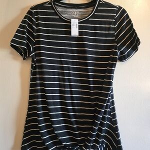 Maurices Black and White Striped Short Sleeve Tee